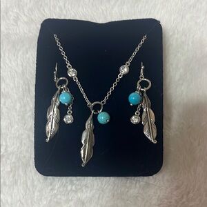 Montana Silversmiths Silver and Blue Feather Necklace